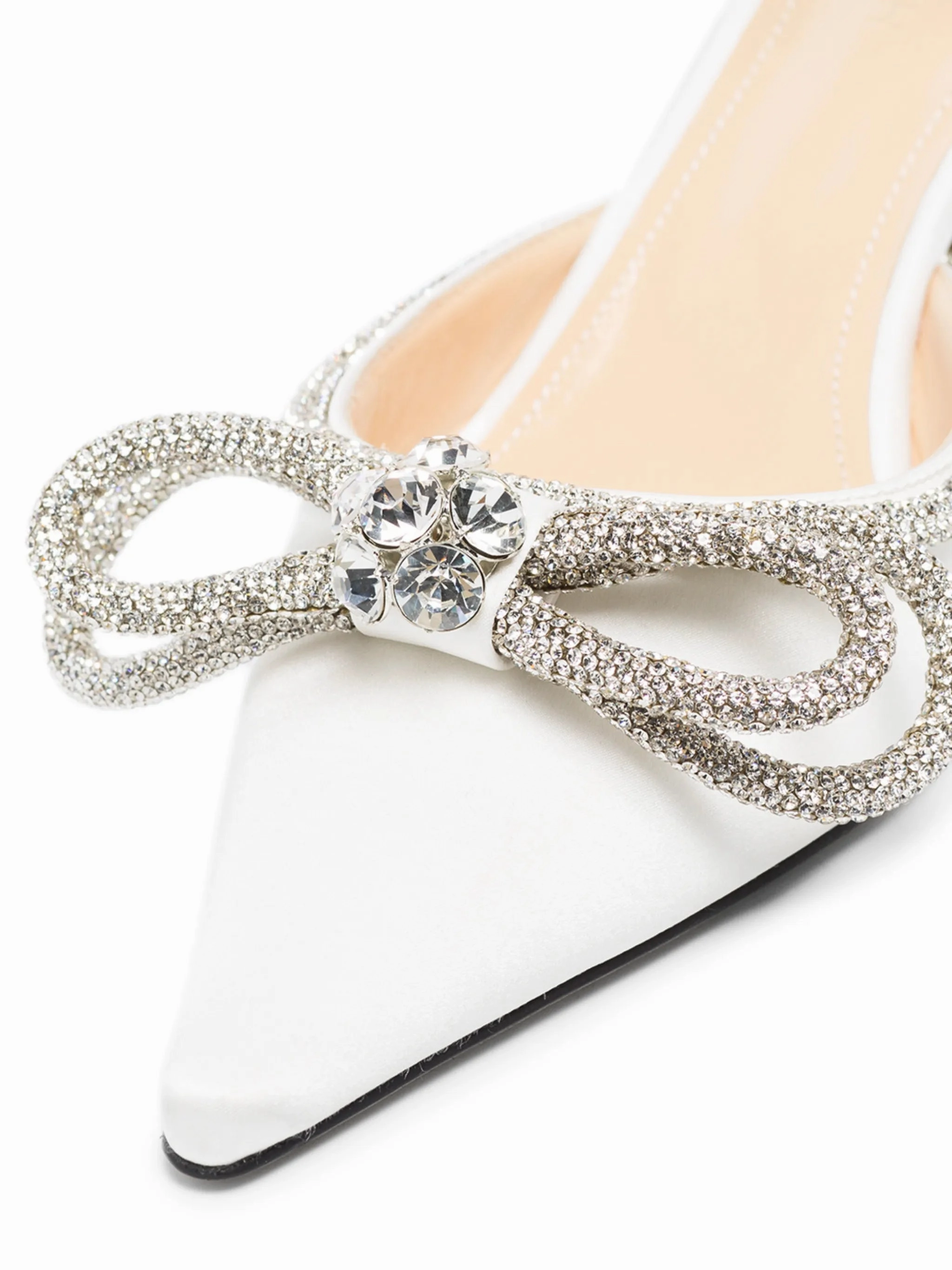 Double Bow 65mm leather pumps Flat Ankle Boots Wide