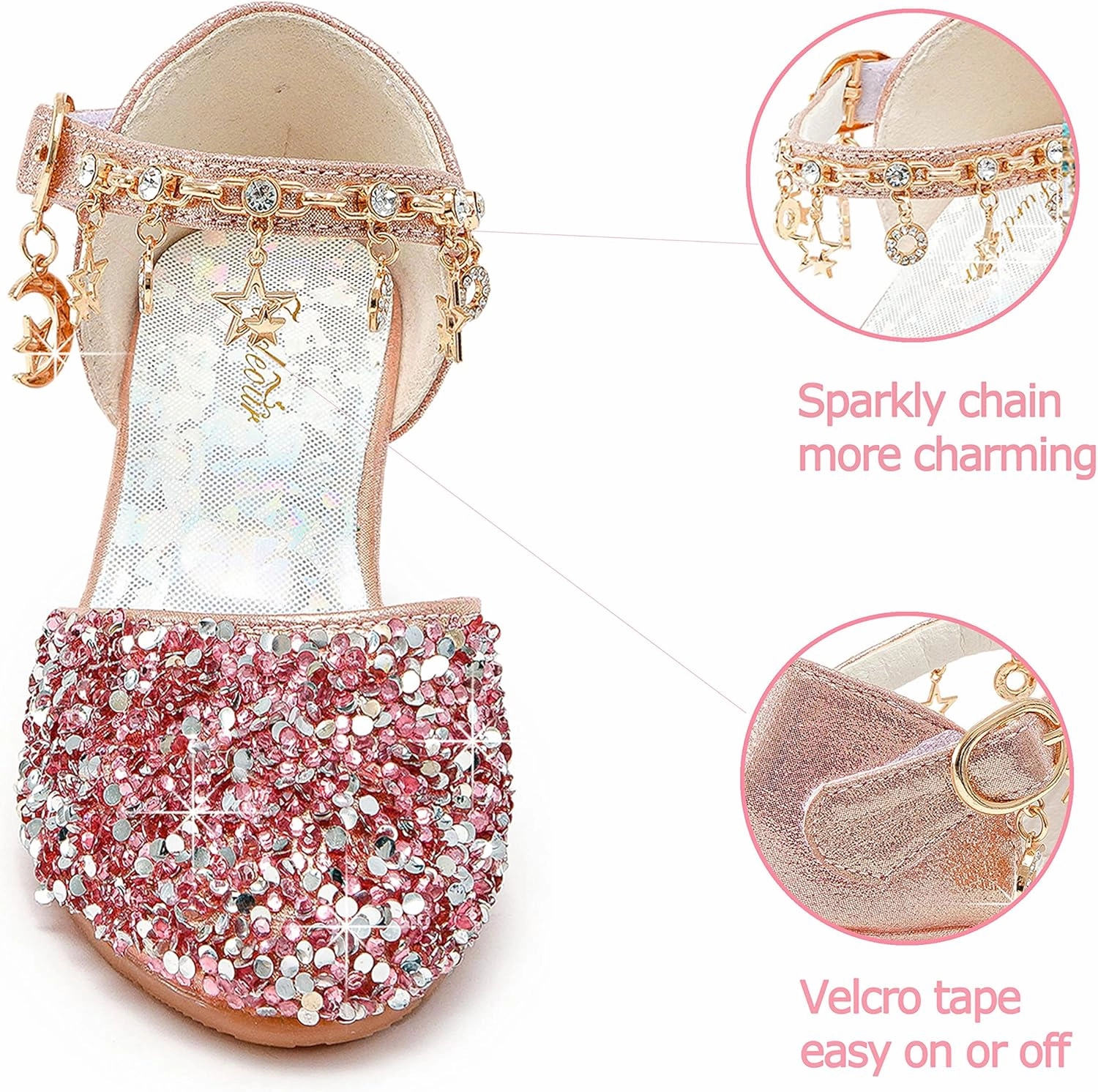 Furdeour Girls Dress Shoes Princess Crystal High Heels Closed Toe Party Wedding Flower Girls Shoes Toddler Little Big Kid Asics Gel-tactic Volleyball Shoes