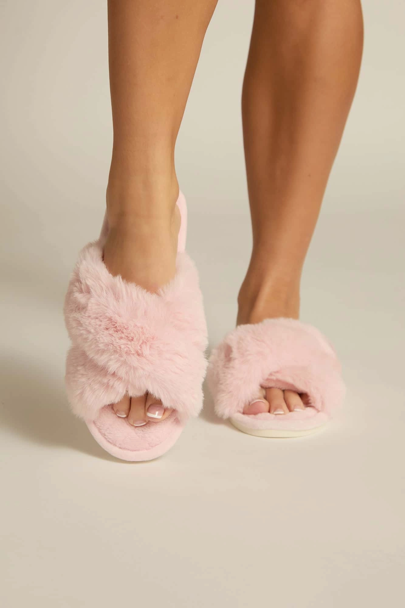 Closed Toe Slides Furry Slides