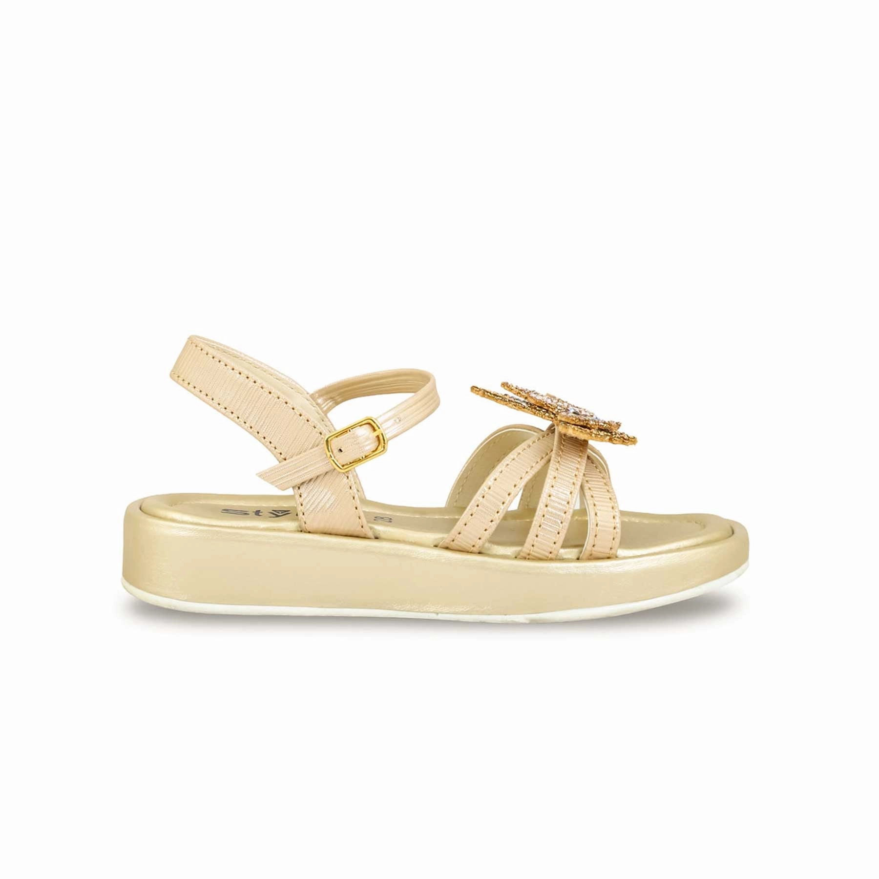 Girls Golden Formal Sandal KD9864