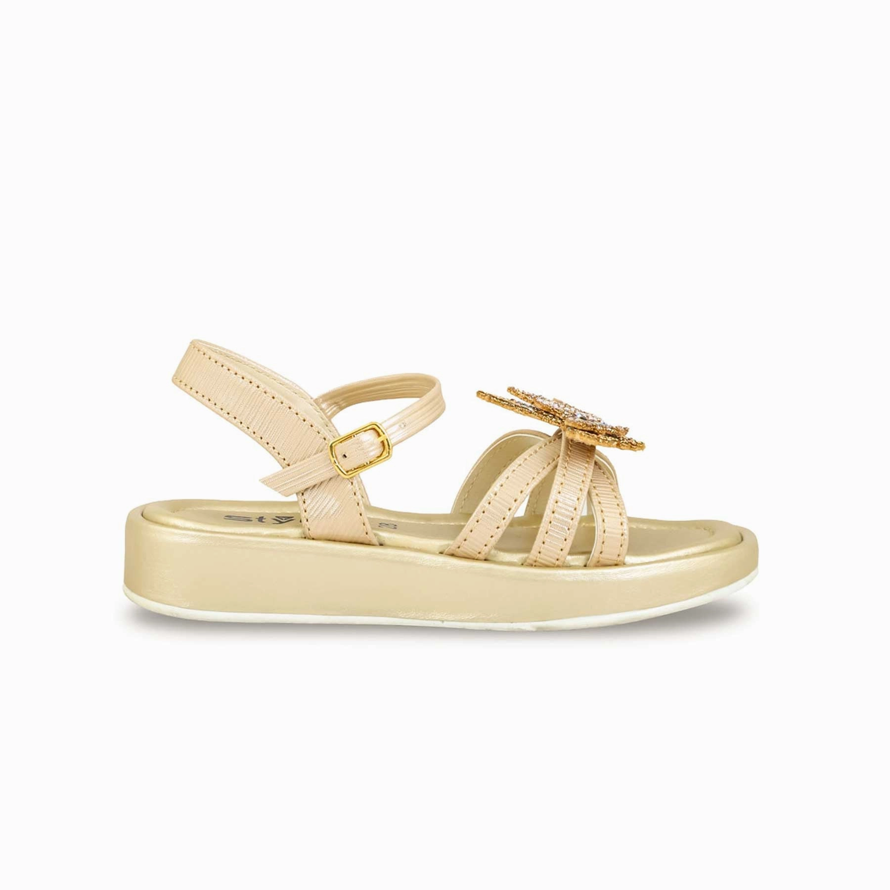 Girls Golden Formal Sandal KD9864