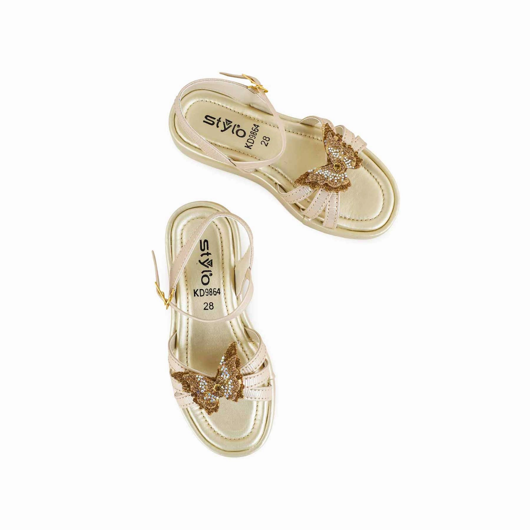 Girls Golden Formal Sandal KD9864 Sandals Closed Toe And Heel