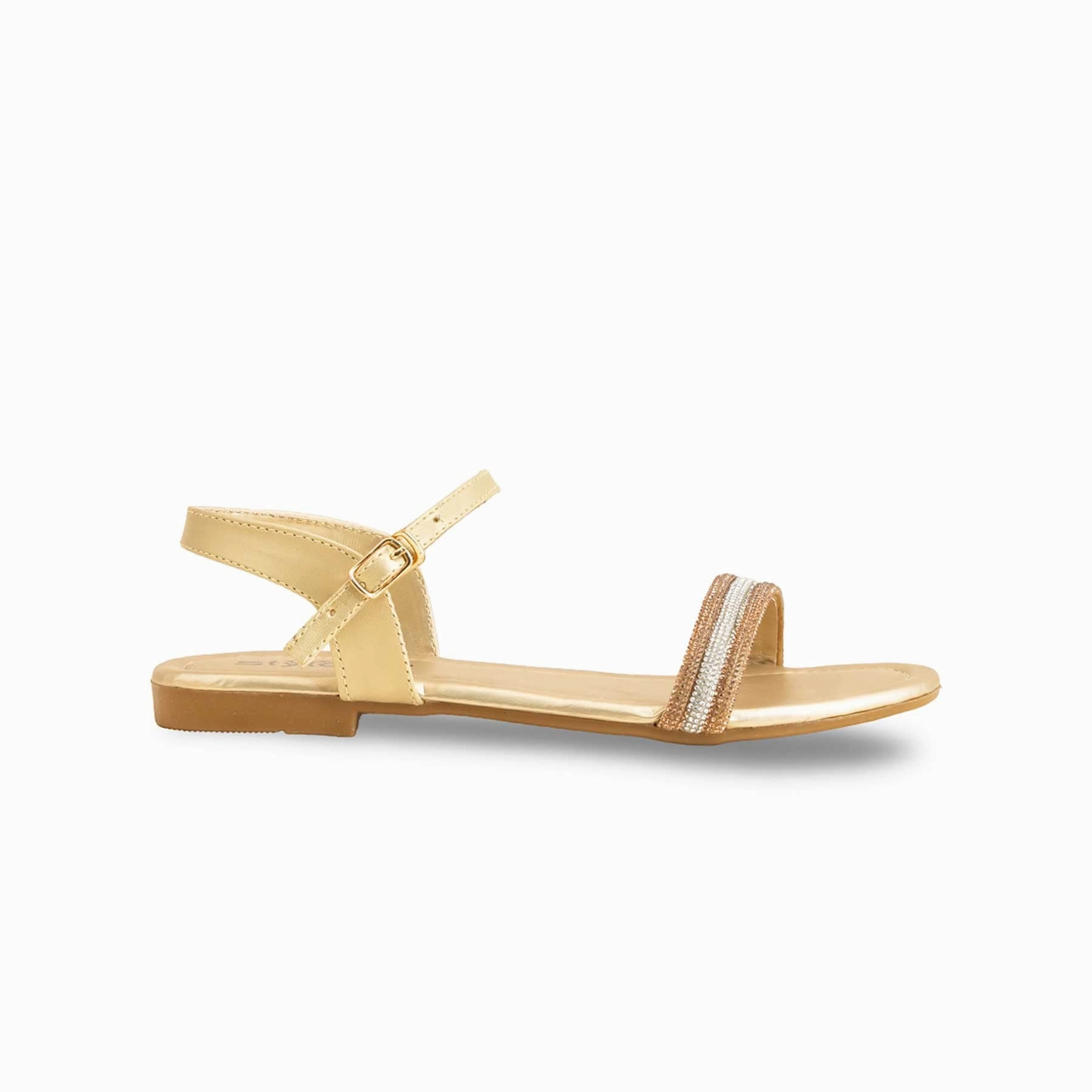 Cork Sole Sandals Girls Golden Formal Sandal KD9871
