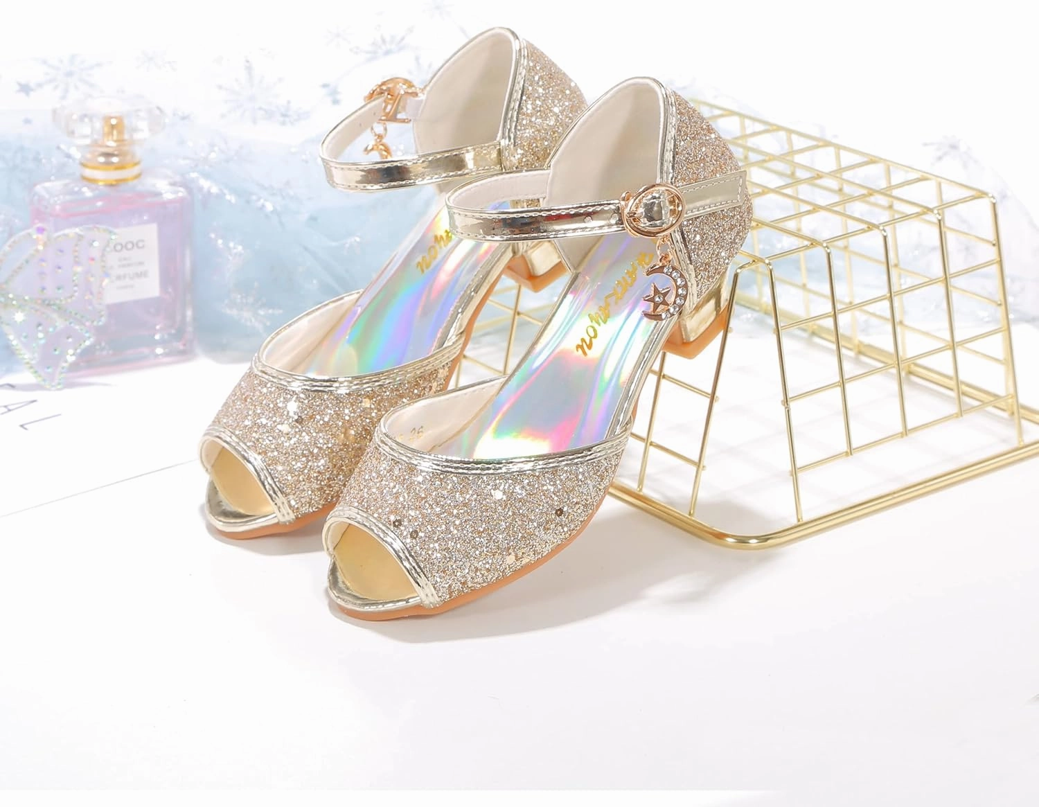 Girls Mary Jane Glitter Wedding Party Dress Shoes Princess Flower Strap Shoes Asics Comfort Running Shoes