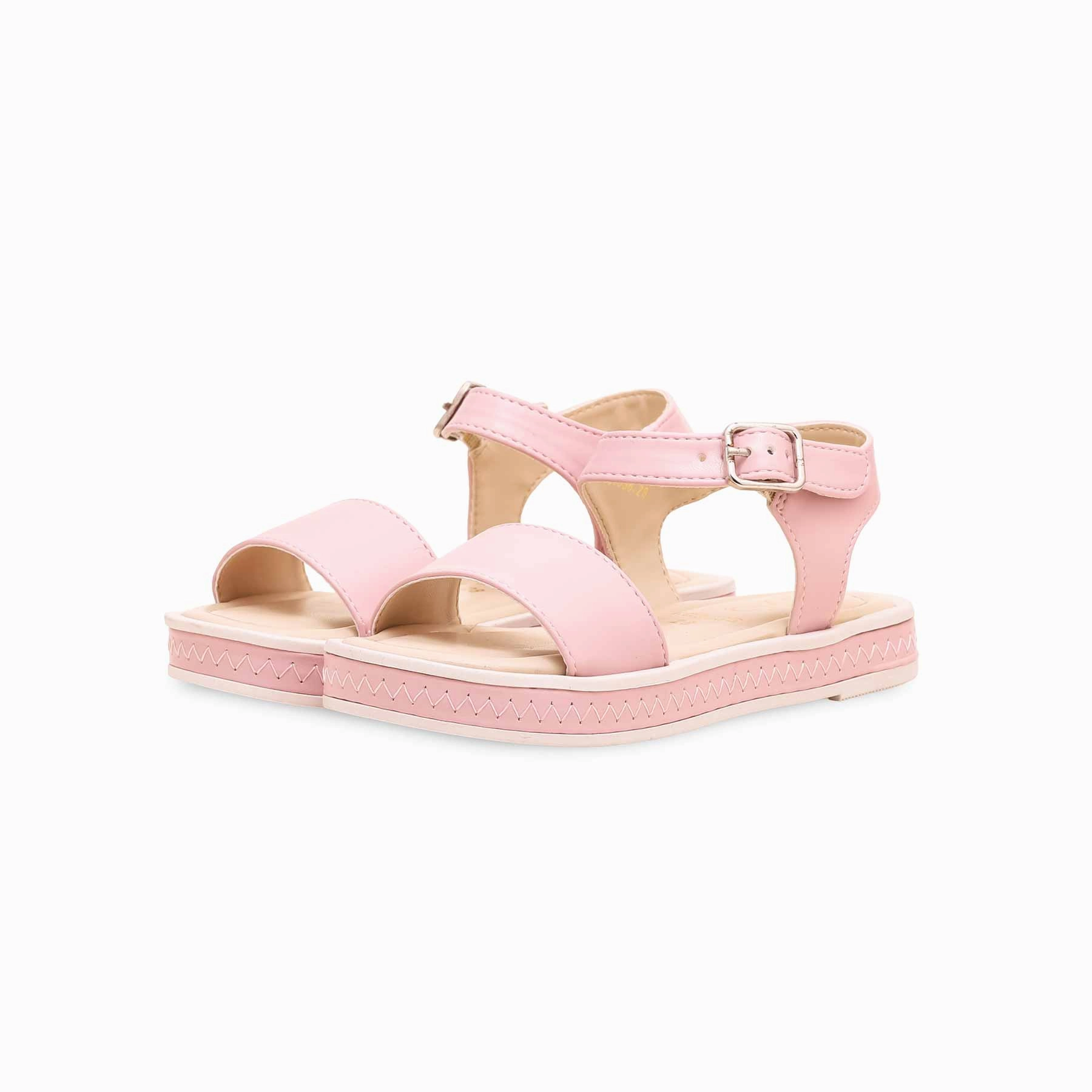 Dunnet Flower Full Grain Leather Sandals Girls Pink Formal Sandal KD9836