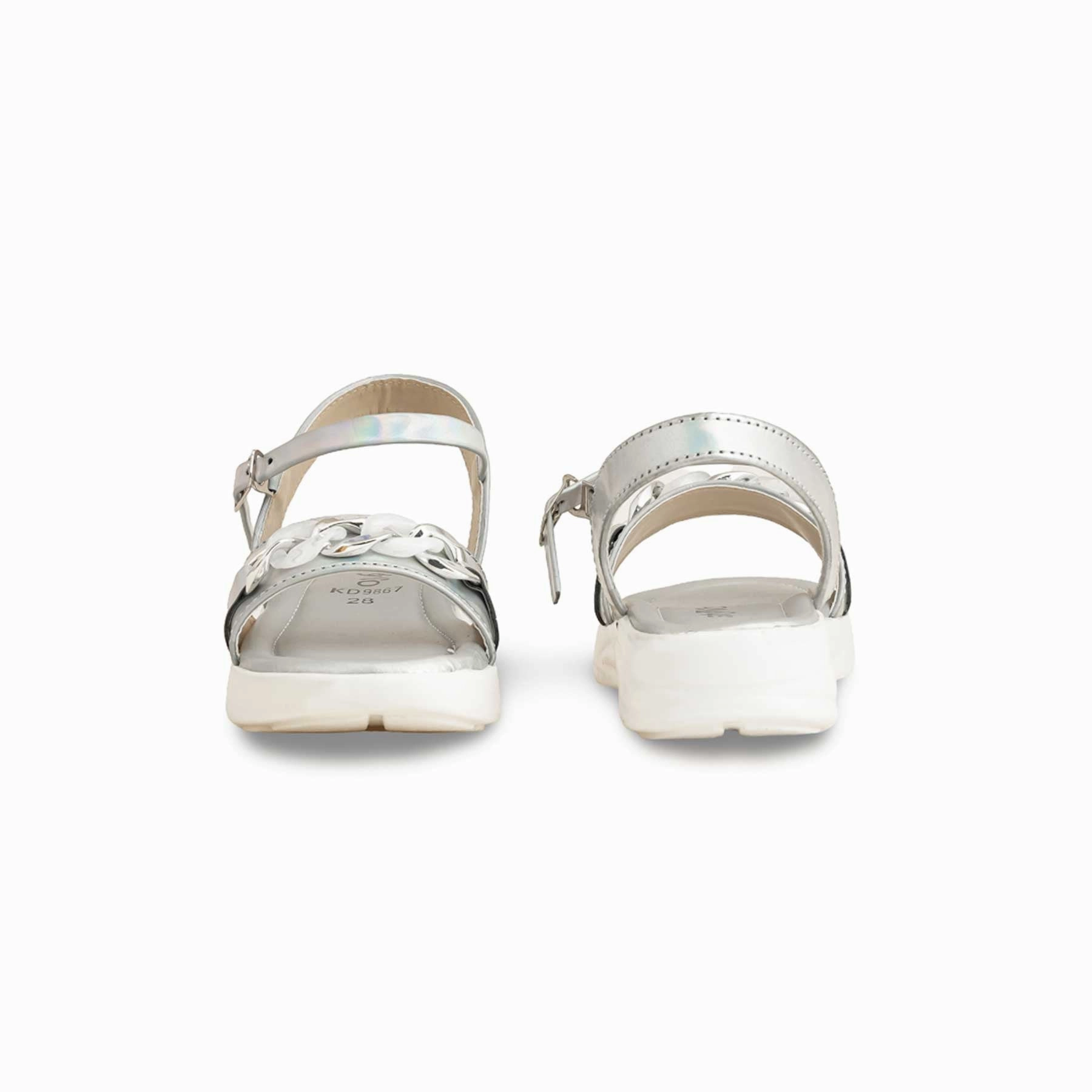 Girls Silver Formal Sandal KD9867 Wedding Sandals Beach