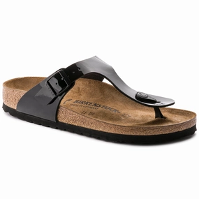 Gizeh Birko-Flor Patent Black Patent Buckley Clog
