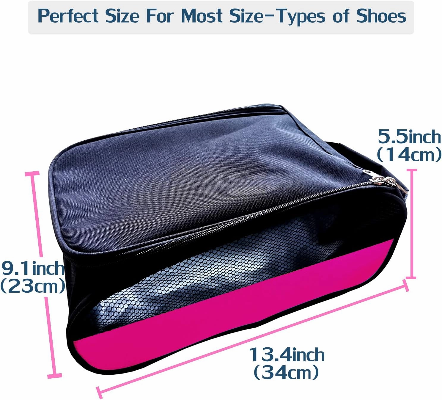 Golf Shoe Bag, Pink Golf Shoes Bags Women Outdoor Zippered Carrier Bags with Ventilation Sport Shoes Bag Travel Shoe Bags (Pink) Asics Gel Turf Shoe