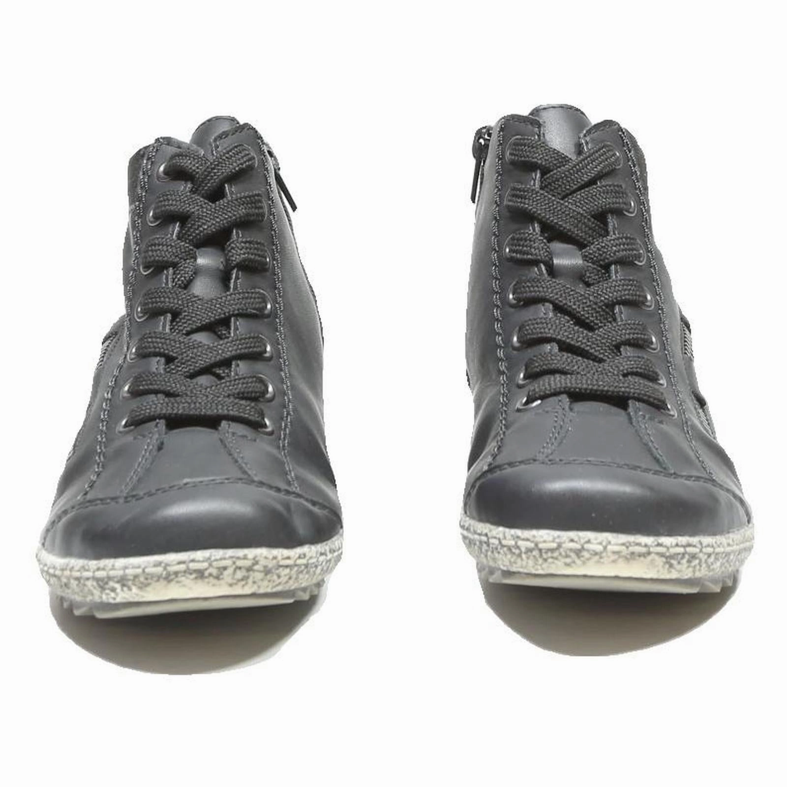 Boots Made Usa RIEKER Mens Black Lace-Up Leather Ankle Boots UK 6 Comfortable Casual Footwear