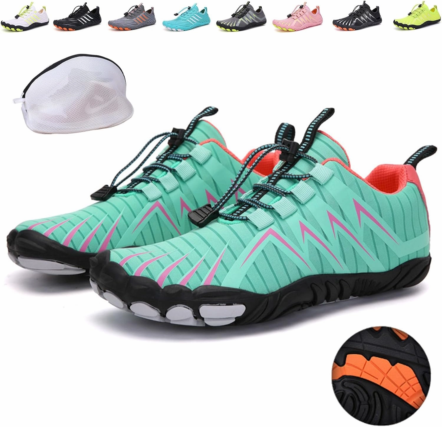 Grounded Footwear Barefoot Shoes for Women Men with Neuropathy - Comfortable Lightweight Non-Slip Hike Shoes, Includes Shoe Laundry Bag The Best Asics Shoes