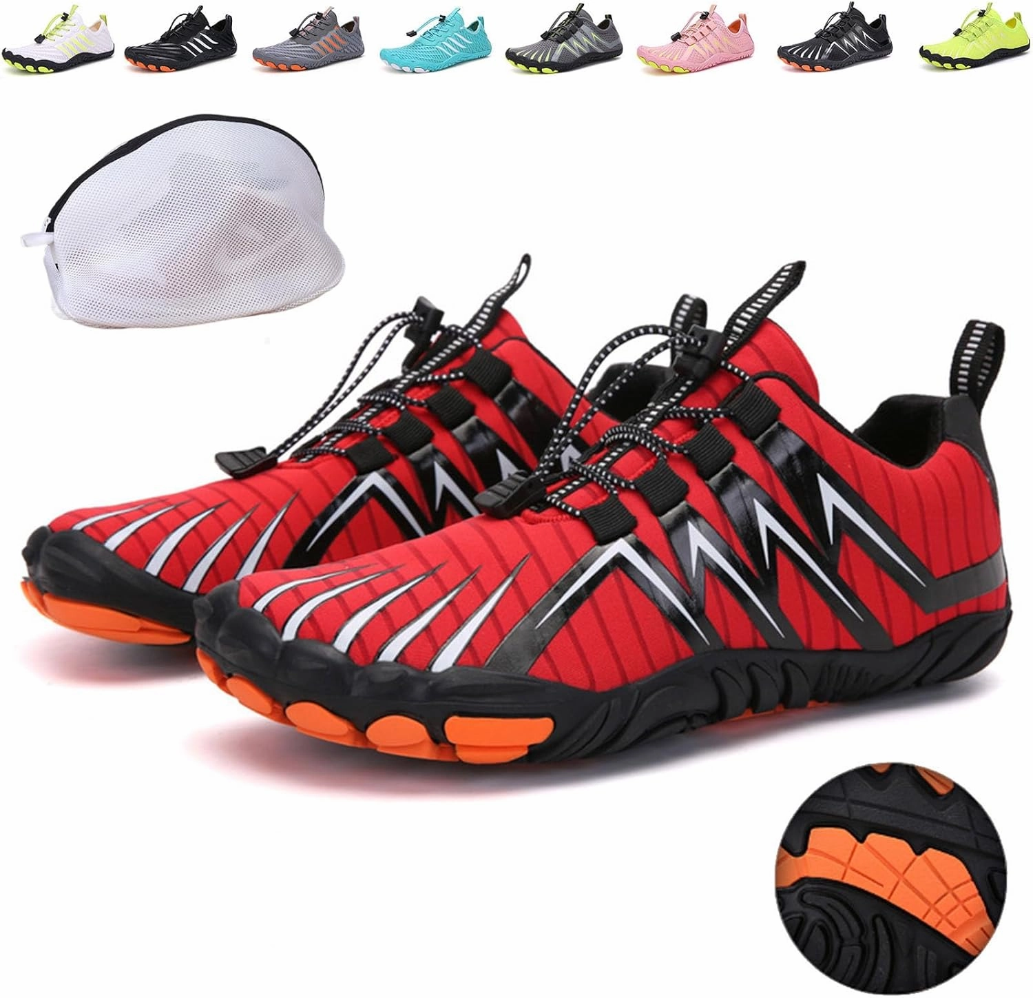 Asics Jb Wrestling Shoes Grounded Footwear Barefoot Shoes for Women Men with Neuropathy - Comfortable Lightweight Non-Slip Hike Shoes, Includes Shoe Laundry Bag