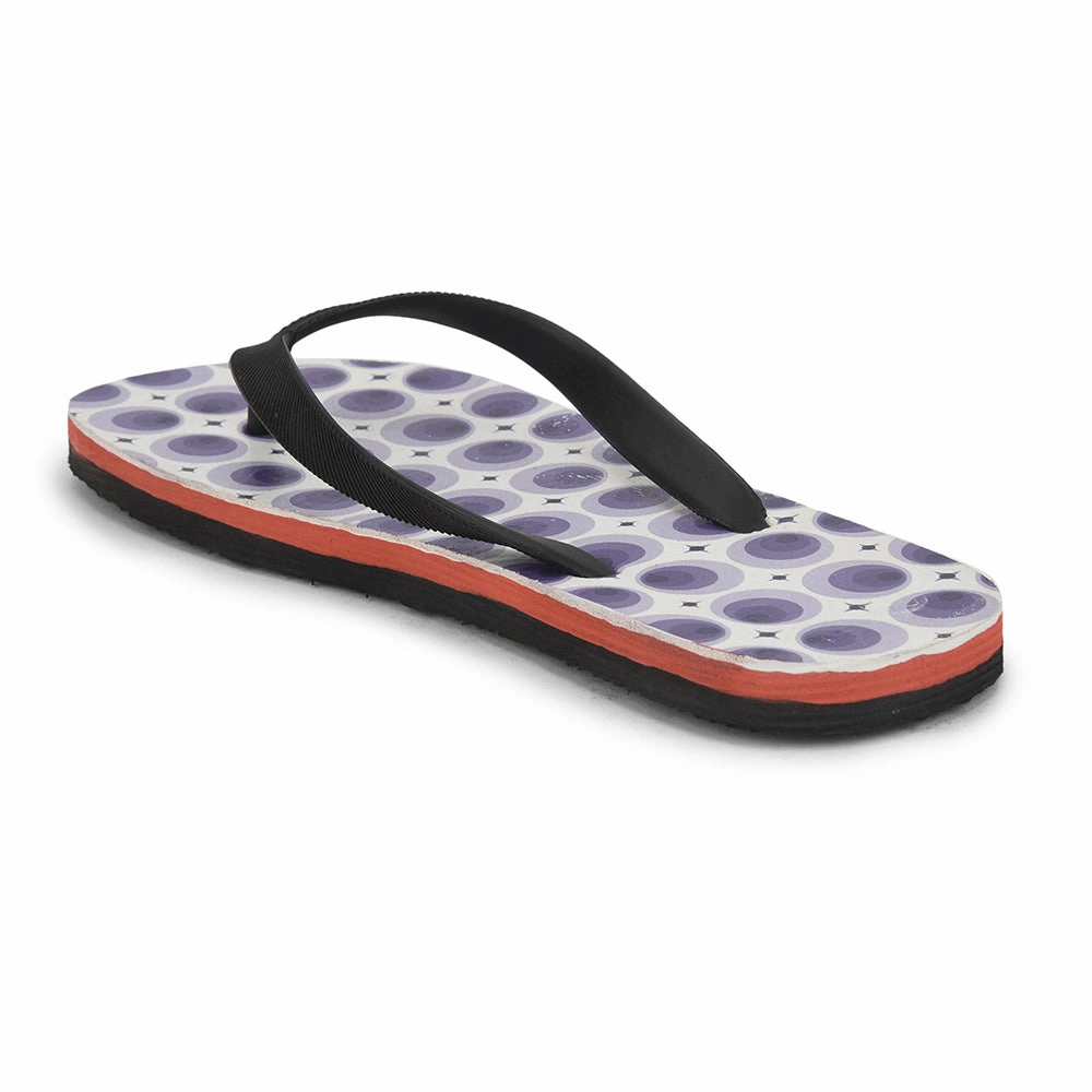 Flip Flops With Flowers On Top Gliders Casual Black House Slipper For Women AHA-125E By Liberty