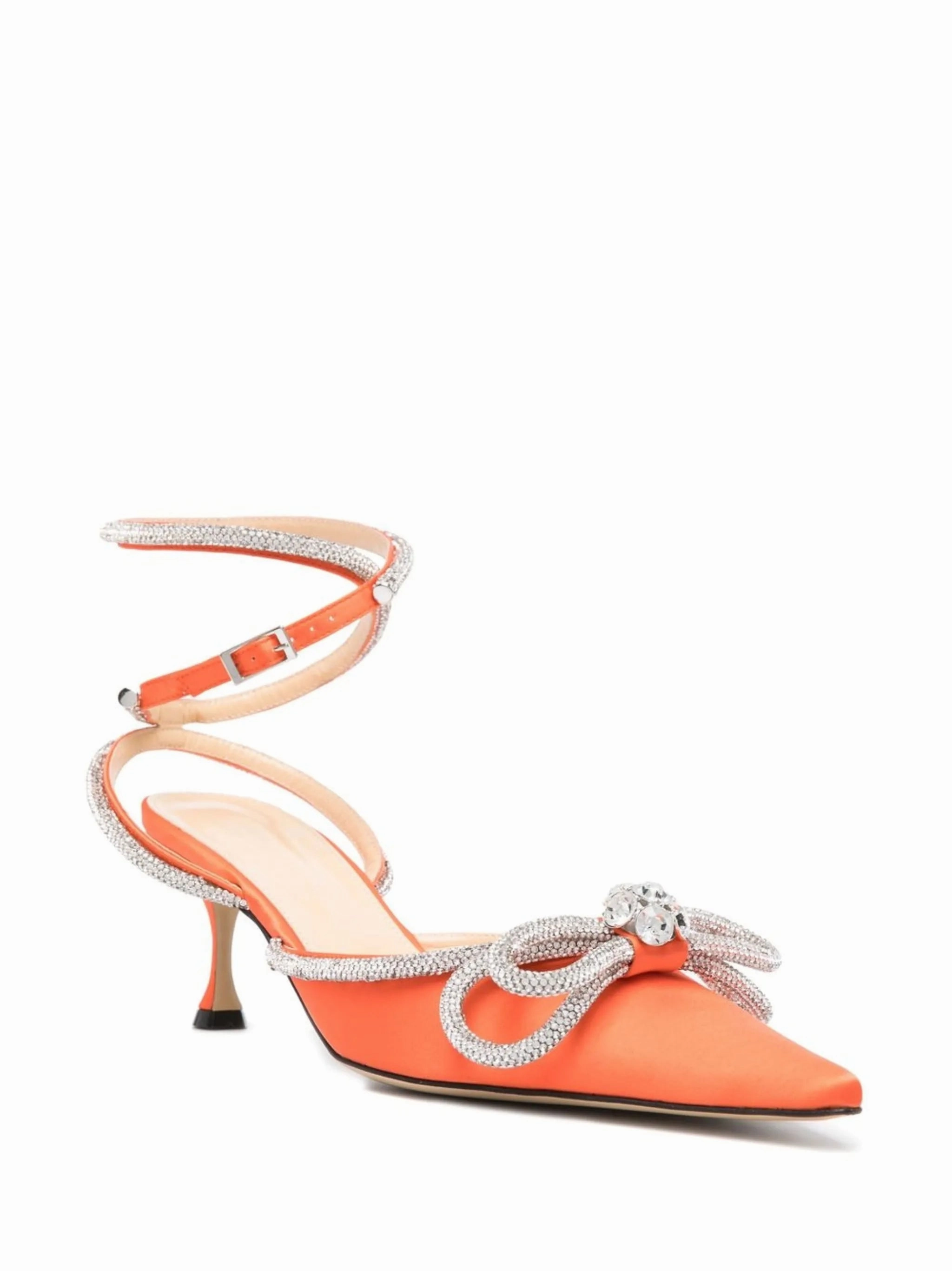 Double Bow 65mm pumps Open Toed Ankle Boots