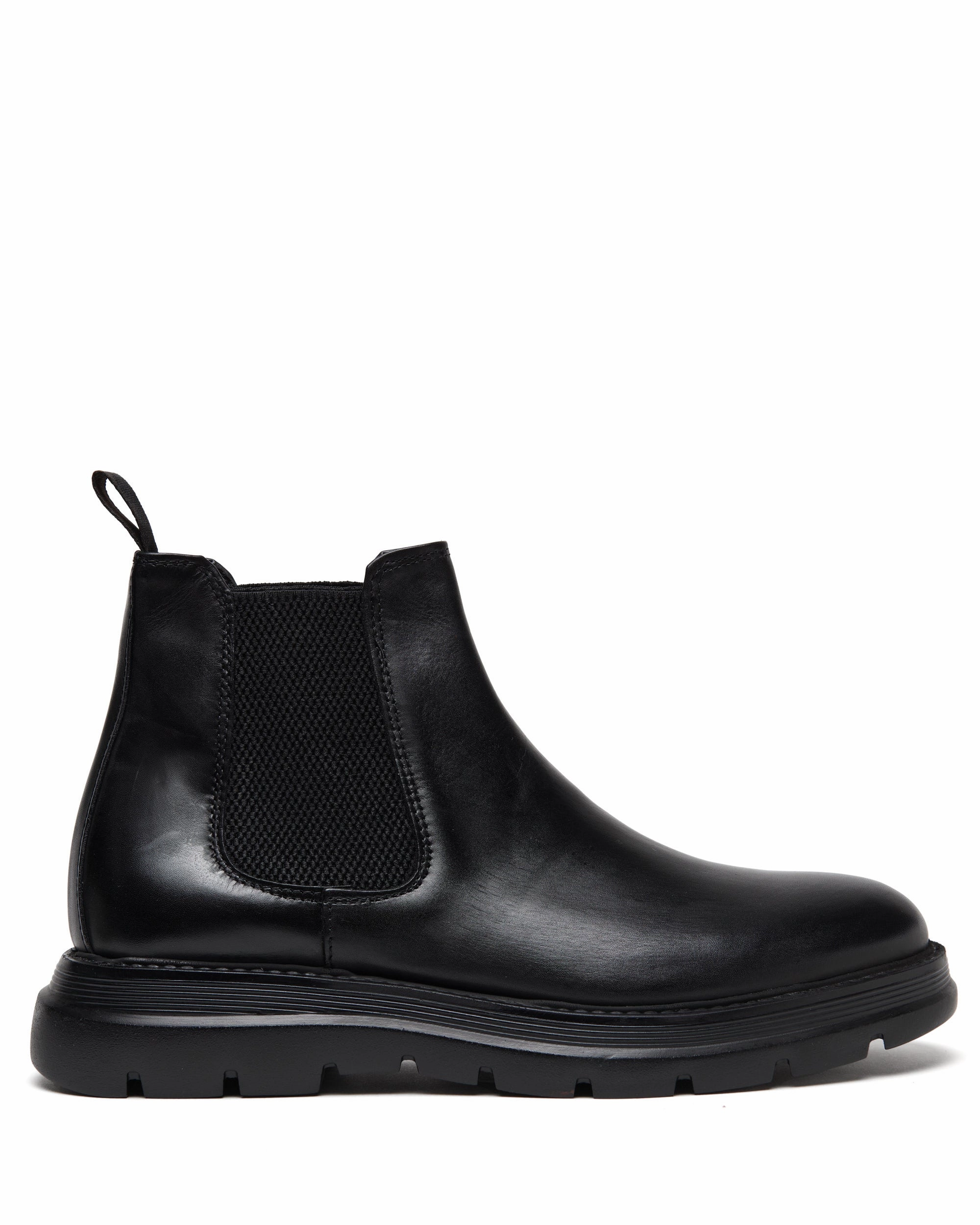 Harry Black Leather Boots Square Toe