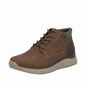 Rieker B0603-24 Mens Brown Zip & Lace Ankle Boots Chelsea Boots Work Boots
