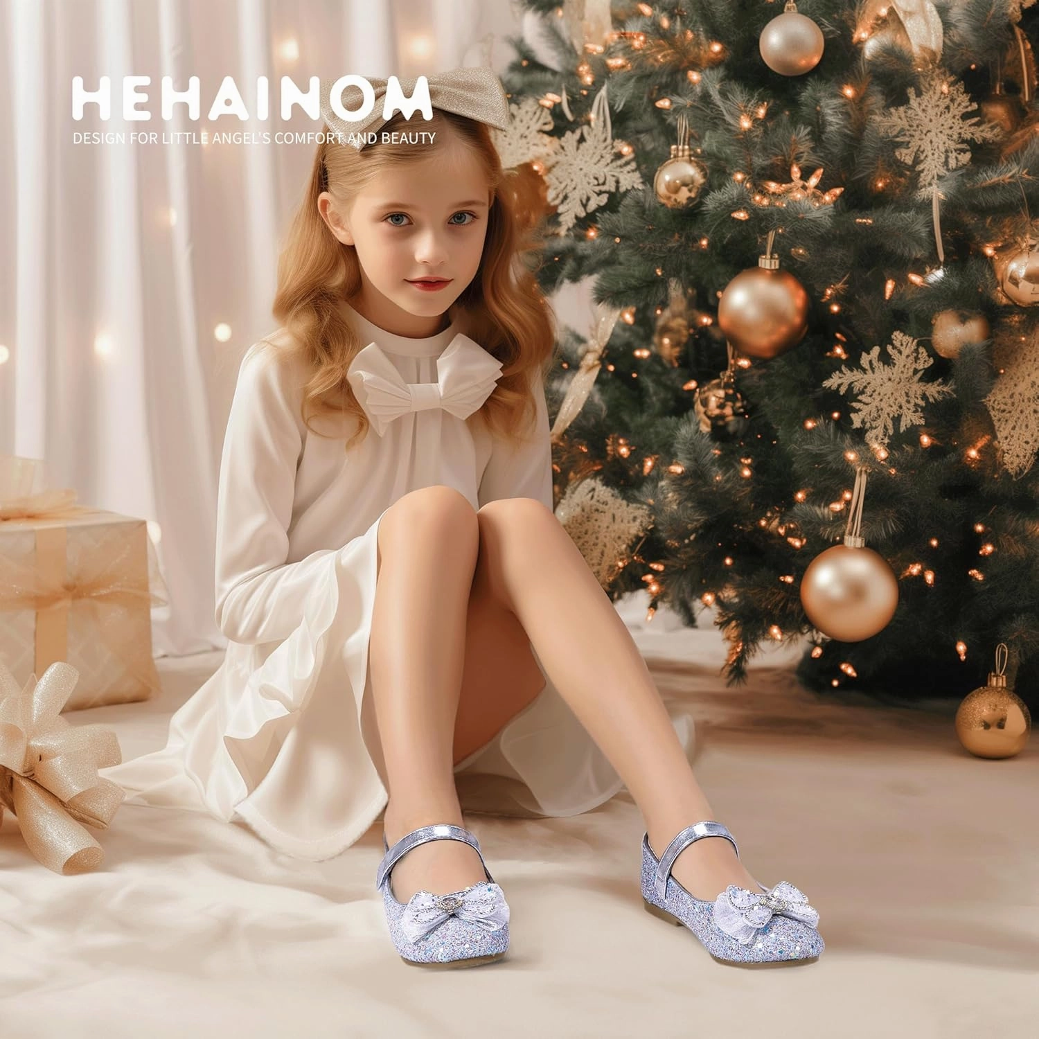 Asics Anti Slip Shoes Hehainom Toddler Dress Shoes Mary Jane Ballet Flats Sparkly Bow Little Kid Girls Wedding Party Shoes