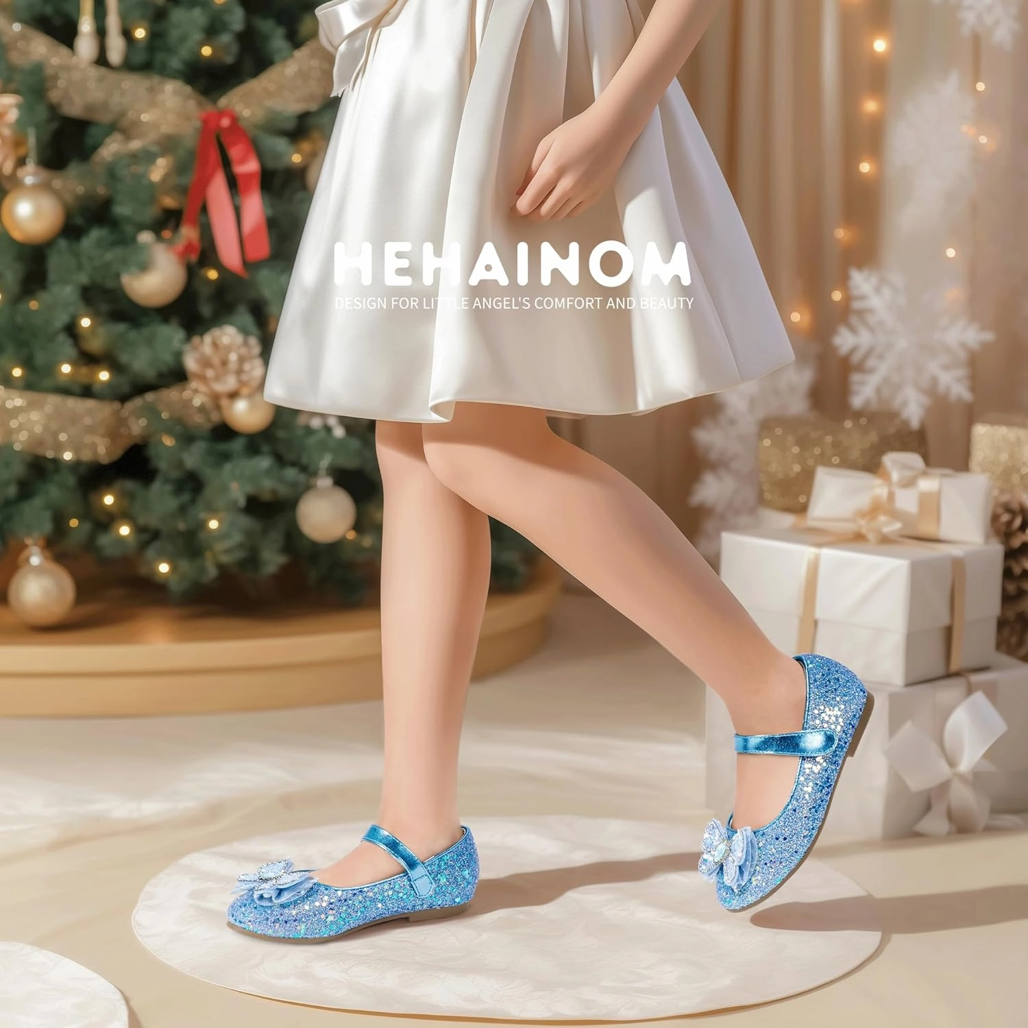 Hehainom Toddler Dress Shoes Mary Jane Ballet Flats Sparkly Bow Little Kid Girls Wedding Party Shoes Asics Gel-kayano 18 Running Shoe