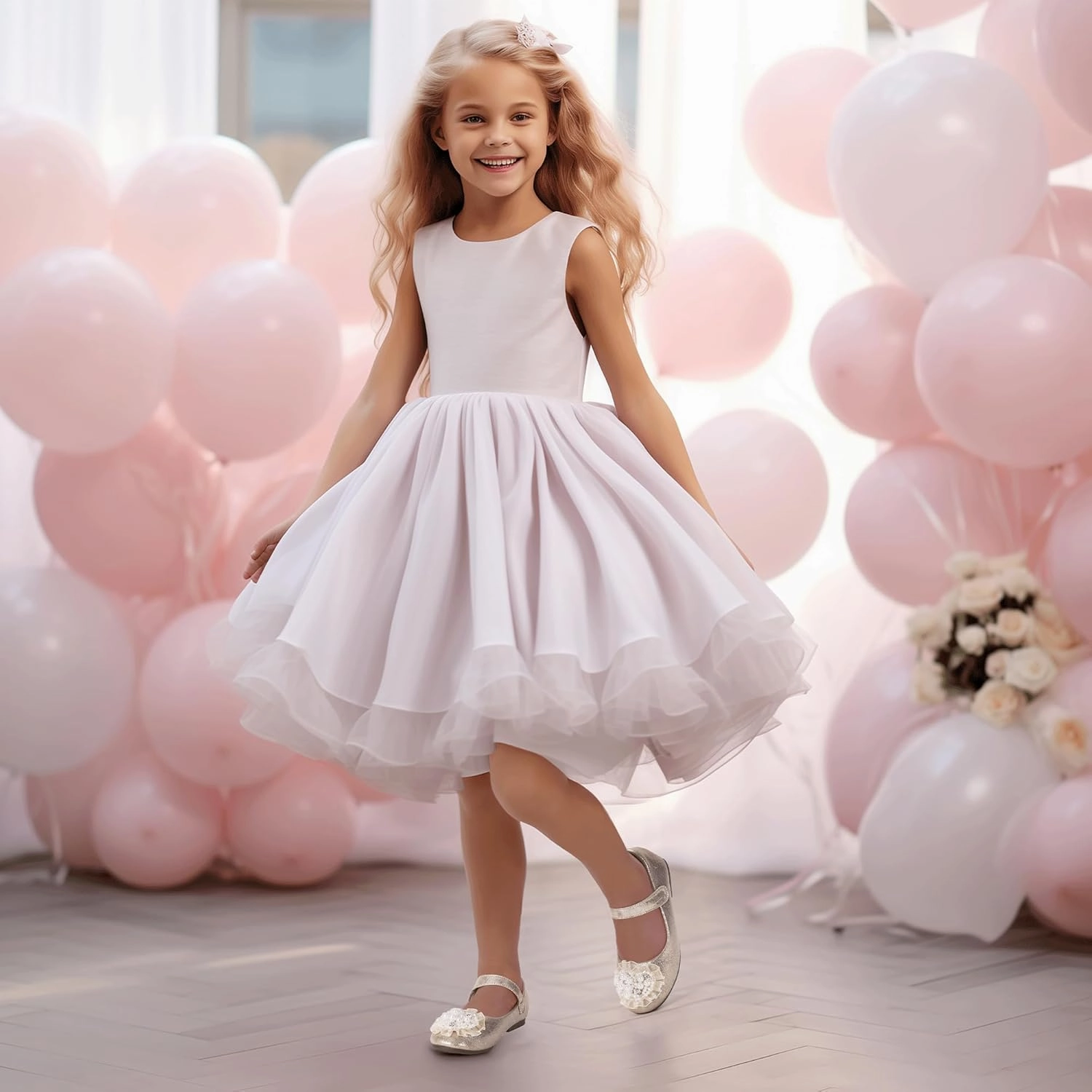 Hehainom Toddler Flower Girl Dress Shoes Rhinstones Pearls Mary Jane Ballet Flats Wedding Party Toddler Little Kid Princess Shoes Asics Table Tennis Shoes