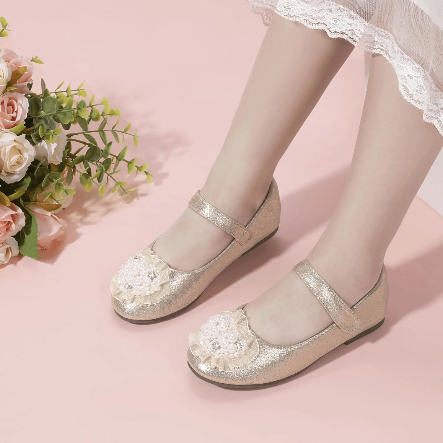 Asics Shoe Warranty Hehainom Toddler Flower Girl Dress Shoes Rhinstones Pearls Mary Jane Ballet Flats Wedding Party Toddler Little Kid Princess Shoes