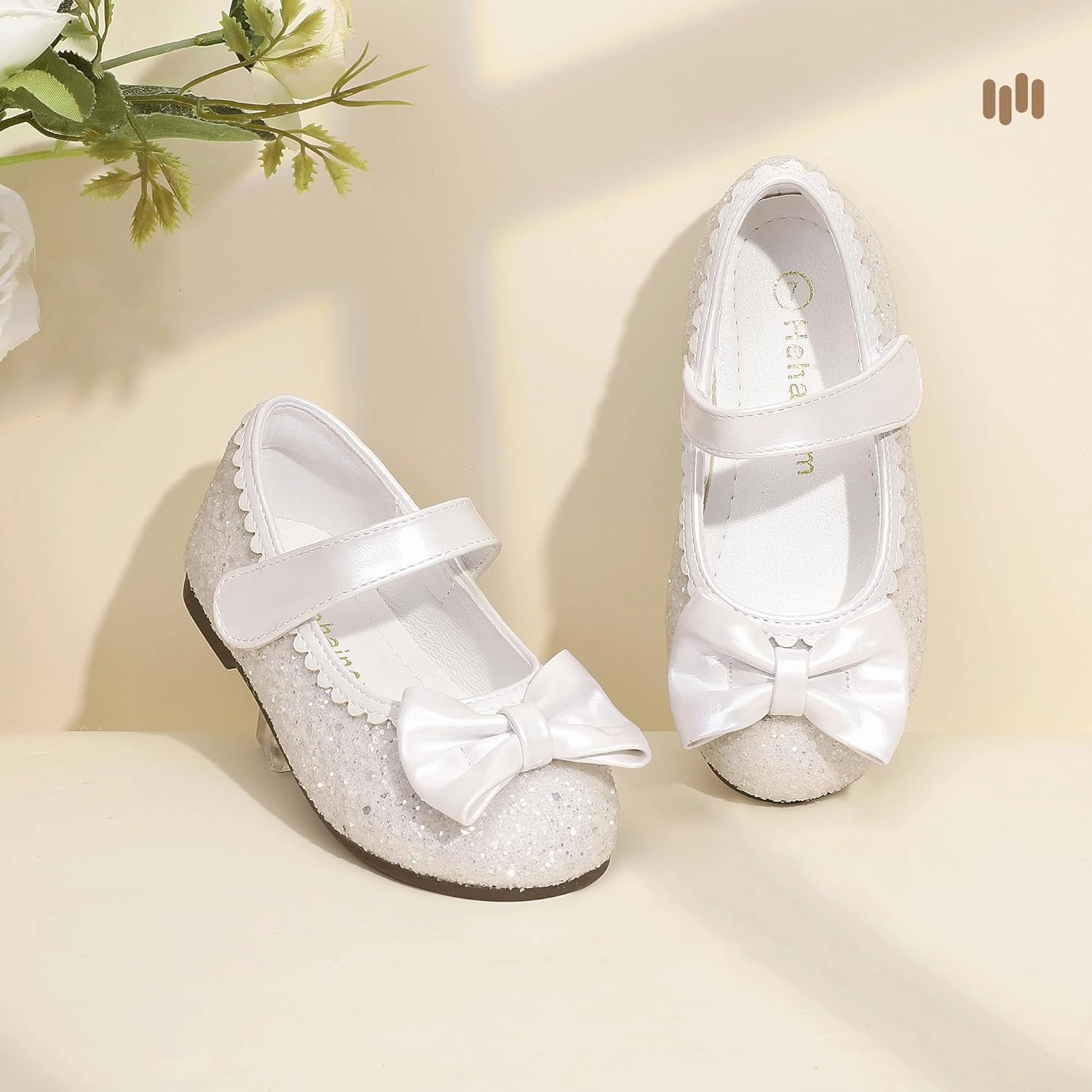 Hehainom Toddler Girls Dress Shoes Little Kids Flower Girl Sparkle Bow Ballet Flats School Wedding Party Shoes Asics Turbo Shoes