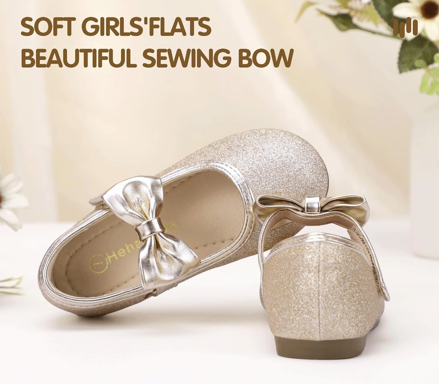 Hehainom Toddler Girls Dress Shoes Little Kids Flower Girl Sparkle Bow Ballet Flats School Wedding Party Shoes Asics Gel-kayano 22 Lite Show Running Shoe