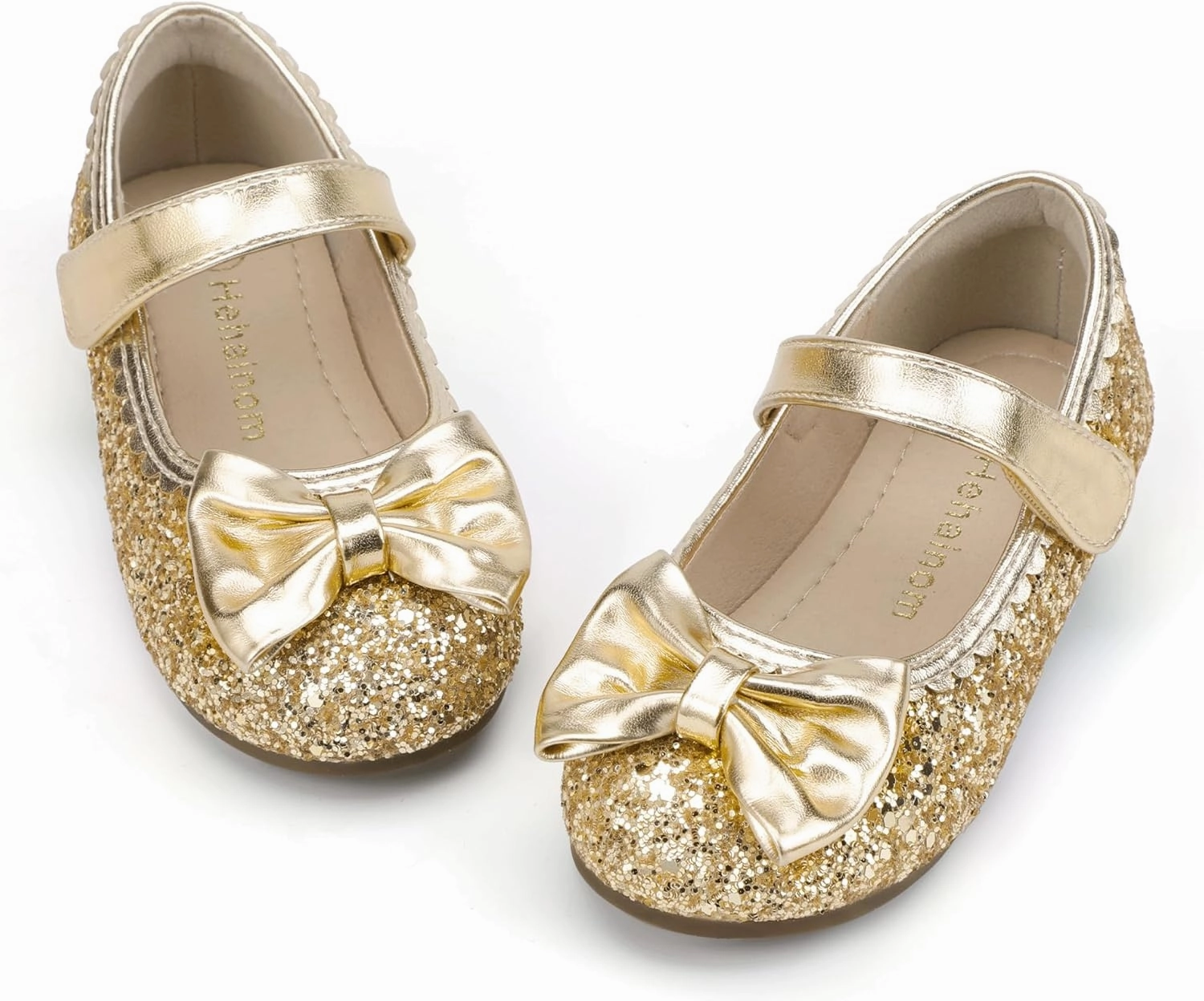 Hehainom Toddler Girls Dress Shoes Little Kids Flower Girl Sparkle Bow Ballet Flats School Wedding Party Shoes Lightweight Asics Running Shoes