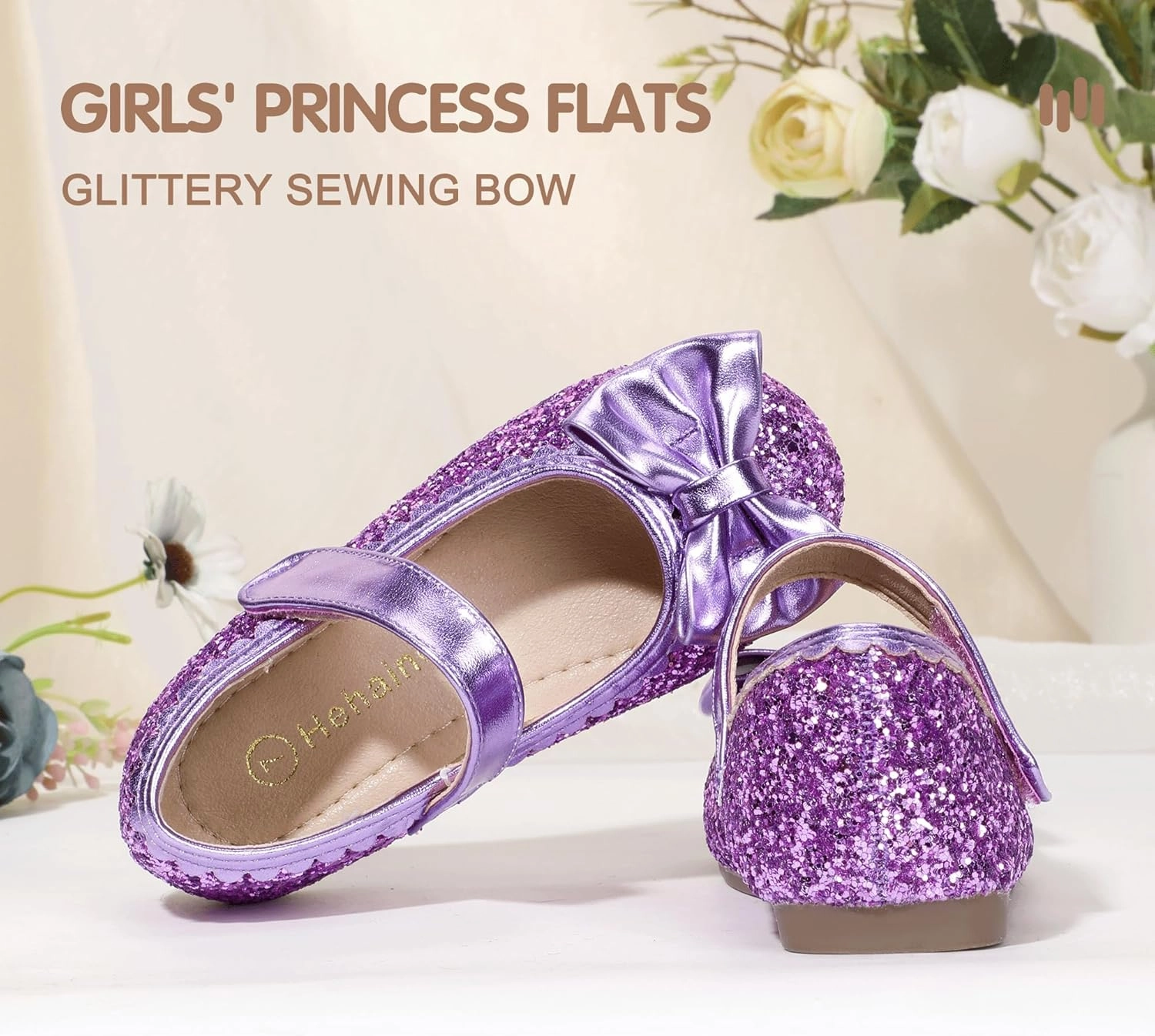 Hehainom Toddler Girls Dress Shoes Little Kids Flower Girl Sparkle Bow Ballet Flats School Wedding Party Shoes Asics Tennis Shoes Size