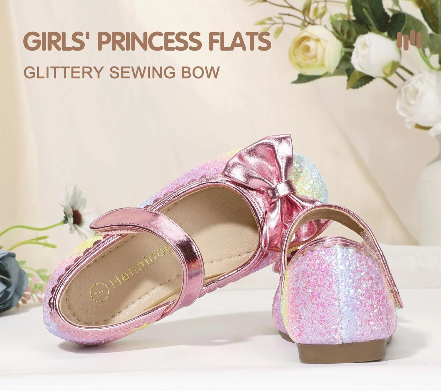 Laces For Asics Hehainom Toddler Girls Dress Shoes Little Kids Flower Girl Sparkle Bow Ballet Flats School Wedding Party Shoes