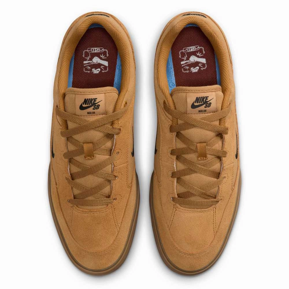HF3066701 Wheat Gum Light Brown Black White Malor TE Nike SB Shoes Nike Vintage Golf Shoes