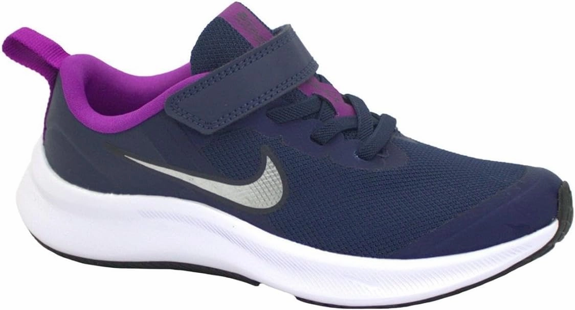 Nike Star Runner 3 (PSV), Unisex Children's Gymnastics Shoes, Midnight Navy MTLC Silver Purple, 32 EU Used Shoes Nike