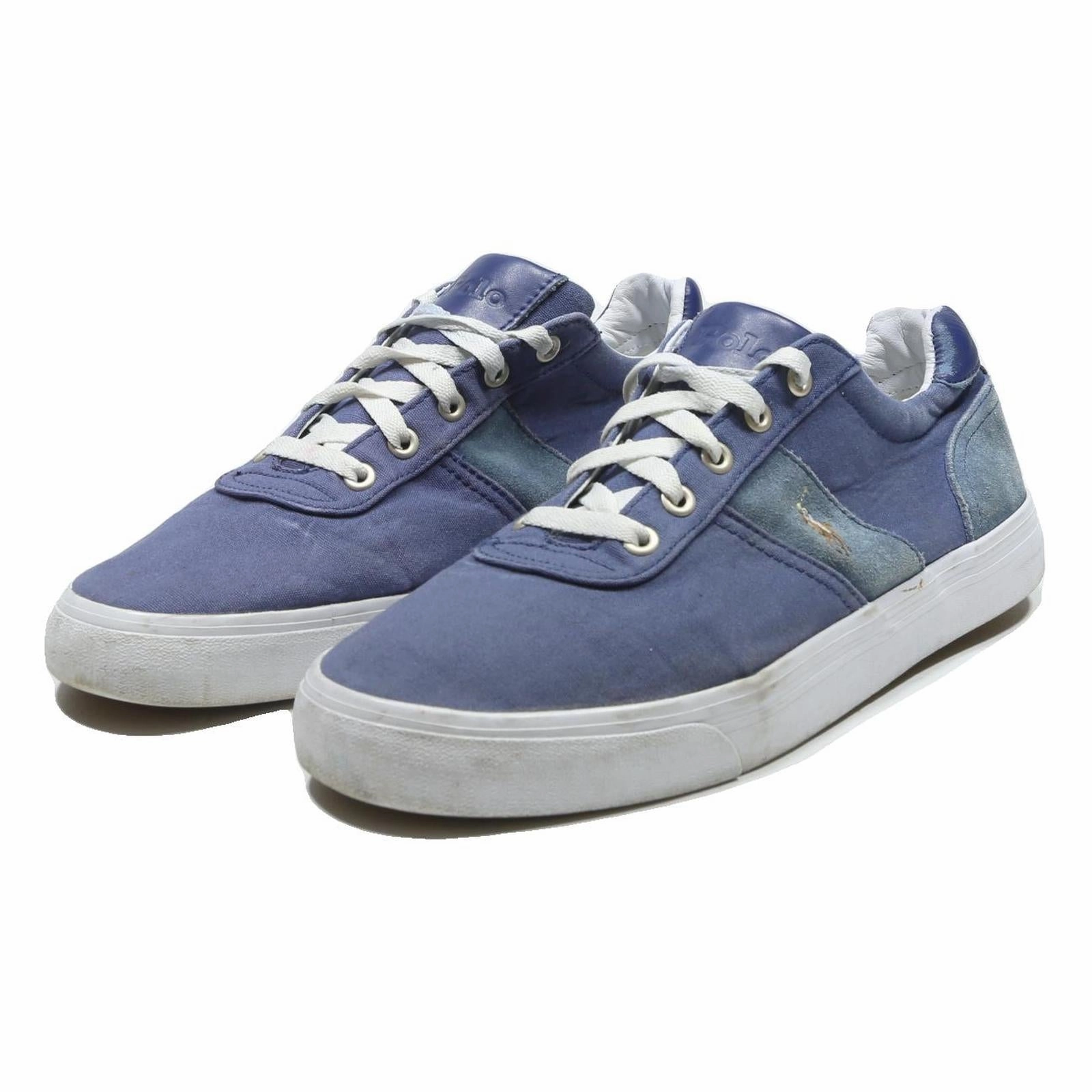 POLO RALPH LAUREN Mens Casual Low Top Trainers Blue Canvas UK 9 Comfortable Skinny Jeans And Oxfords