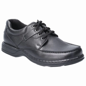 Hush Puppies Mens Shoe Randall II Black Modern Classics Cap Oxfords