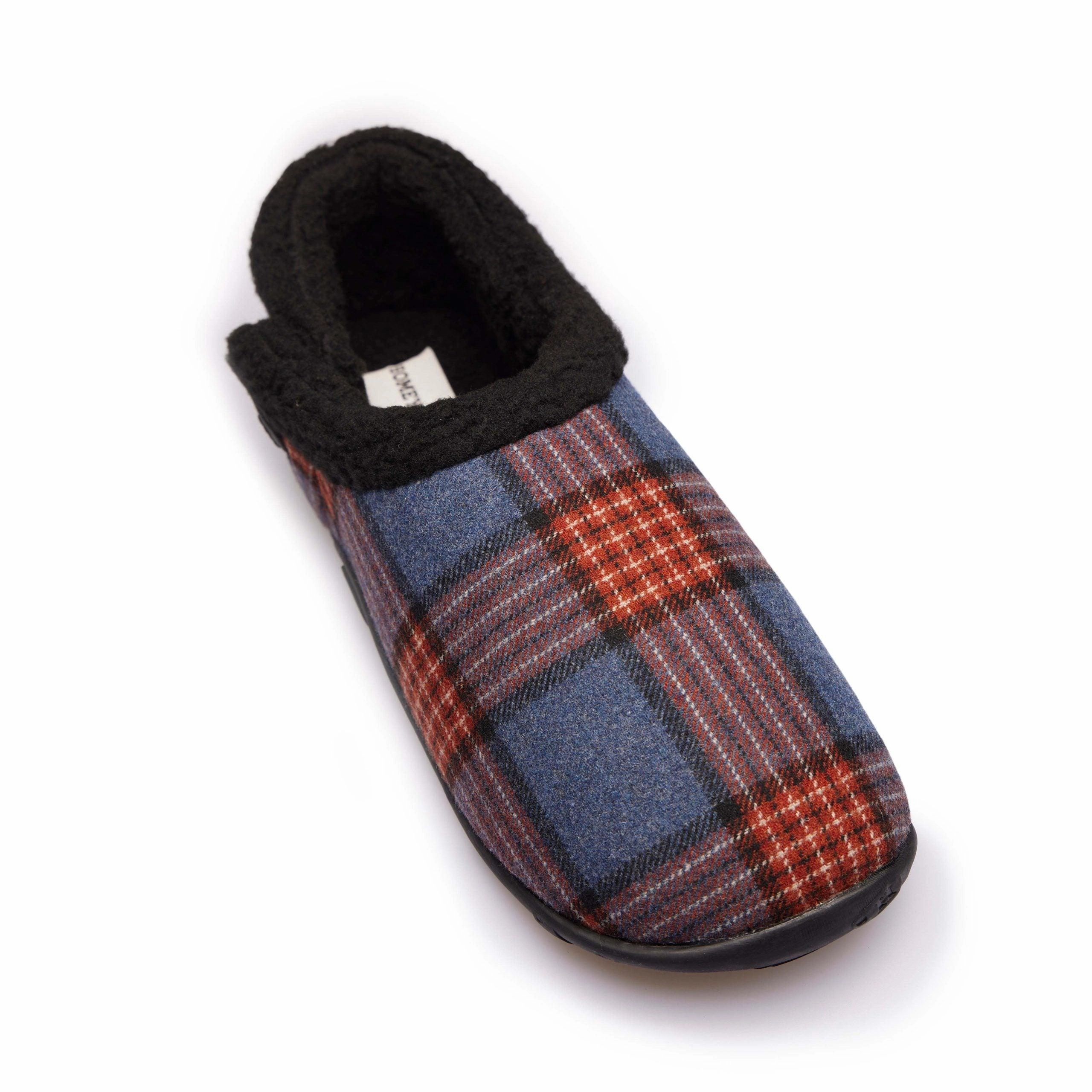 Edward - Blue Multi Check Men's Slippers Washing Slippers In Washing Machine