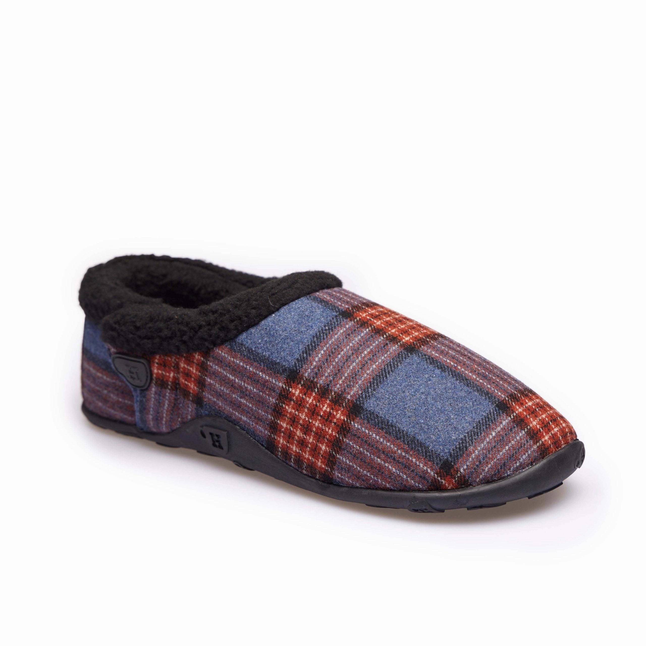 Edward - Blue Multi Check Men's Slippers Giant Slippers