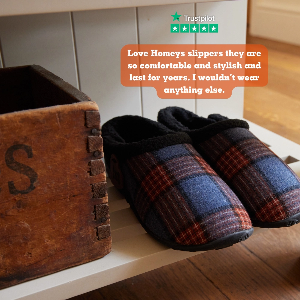 Shark Slide Edward - Blue Multi Check Men's Slippers