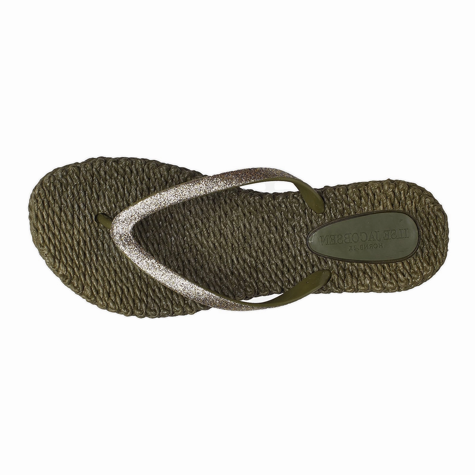 Ilse Jacobsen Cheerful 01 Rubber Women's Toe Post Army Sandals Kitten Heel Flip Flops