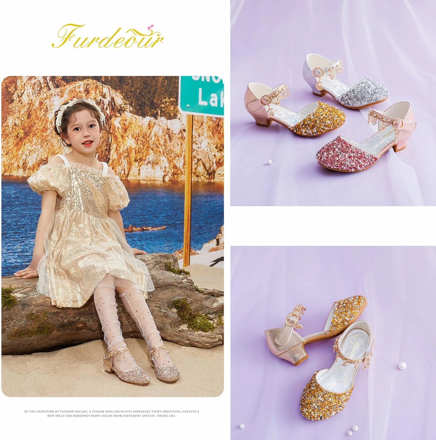 Furdeour Girls Dress Shoes Princess Crystal High Heels Closed Toe Party Wedding Flower Girls Shoes Toddler Little Big Kid Top 5 Asics Running Shoes
