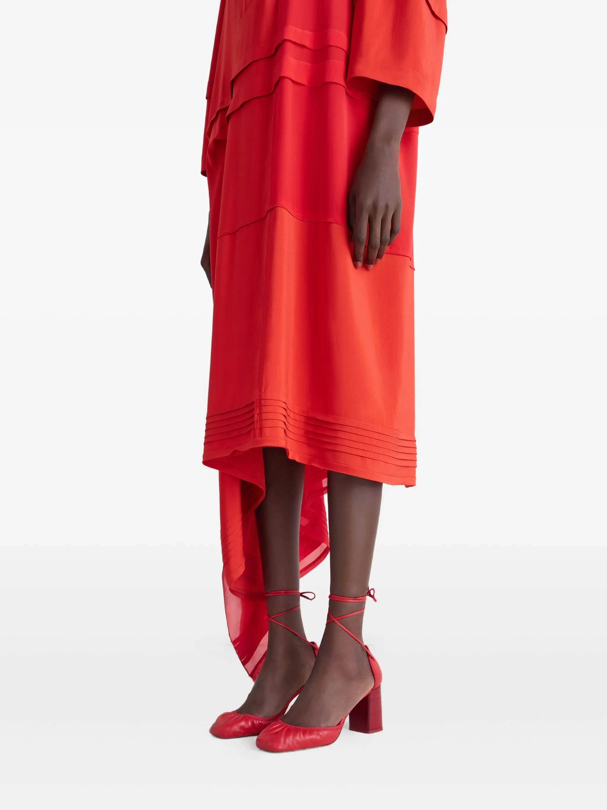 85mm Micro Ballerina 85 gathered-toe lace-up flats Striped Ankle Boots