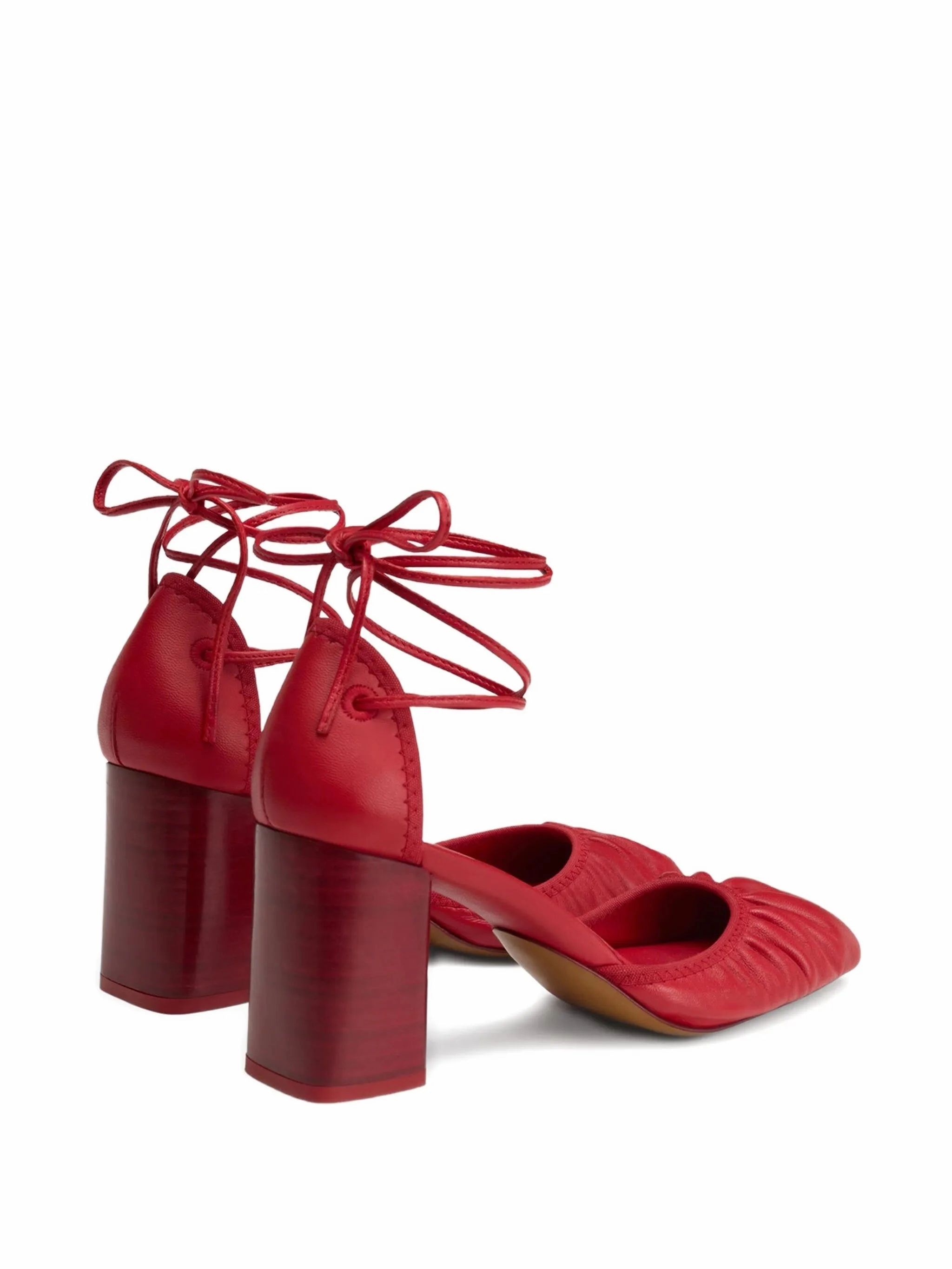 85mm Micro Ballerina 85 gathered-toe lace-up flats Gator Ankle Boots