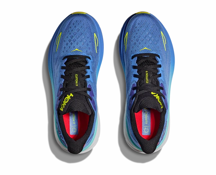 Best Barefoot Walking Shoes Hoka Mens Clifton 9 - Virtual Blue/Cerise (1127895-VRTL)