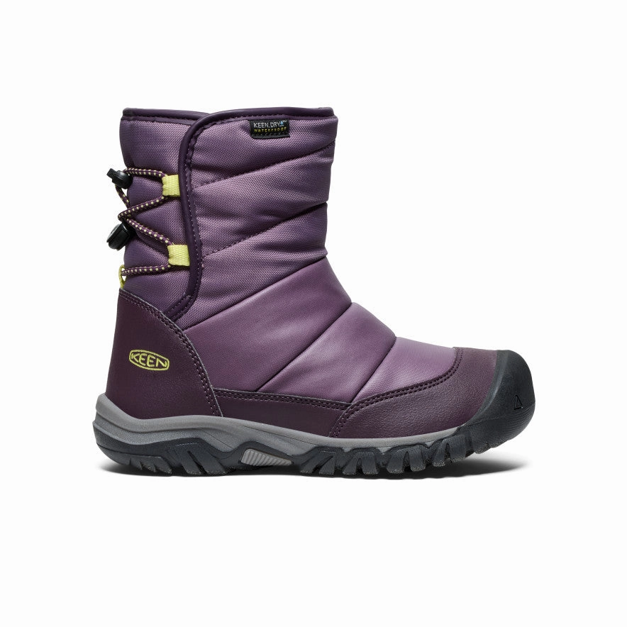 Big Kids' Puffrider Waterproof Winter Boot  |  Black Plum/Daiquiri Green Kamik Vs Sorel Snow Boots