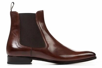 Karev Brown Chelsea Magdalena Leather Heeled Chelsea Boots