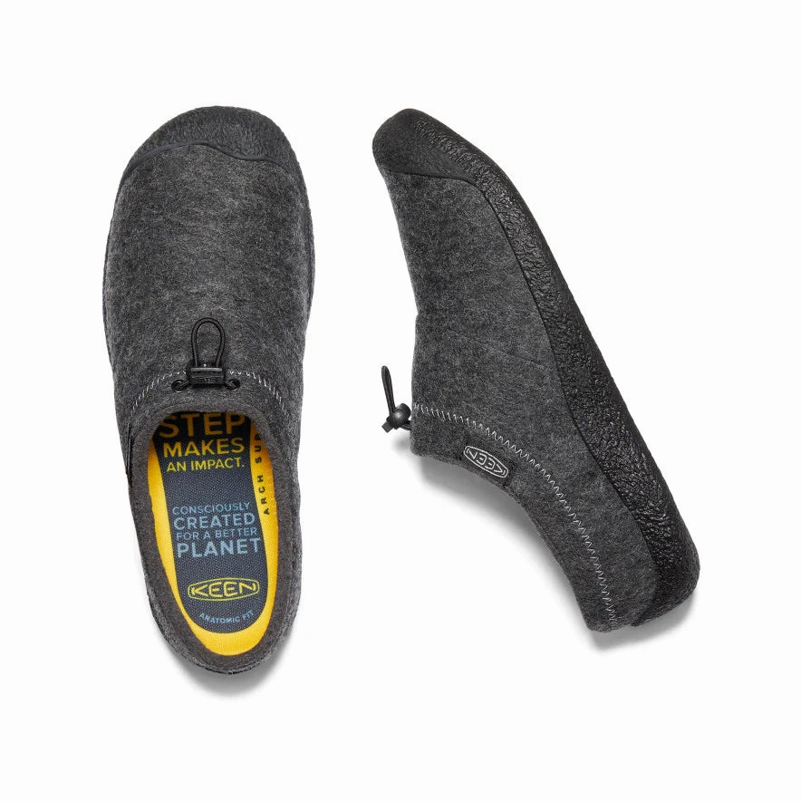 KEEN MENS HOWSER III SLIDE - CHARCOAL GREY Bamboo Crochet Slippers