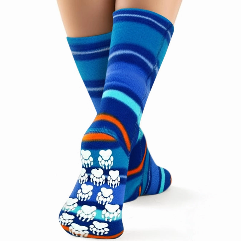 Kids' Nonskid Fleece Socks - Jazz Stripes Steeltoe Boots