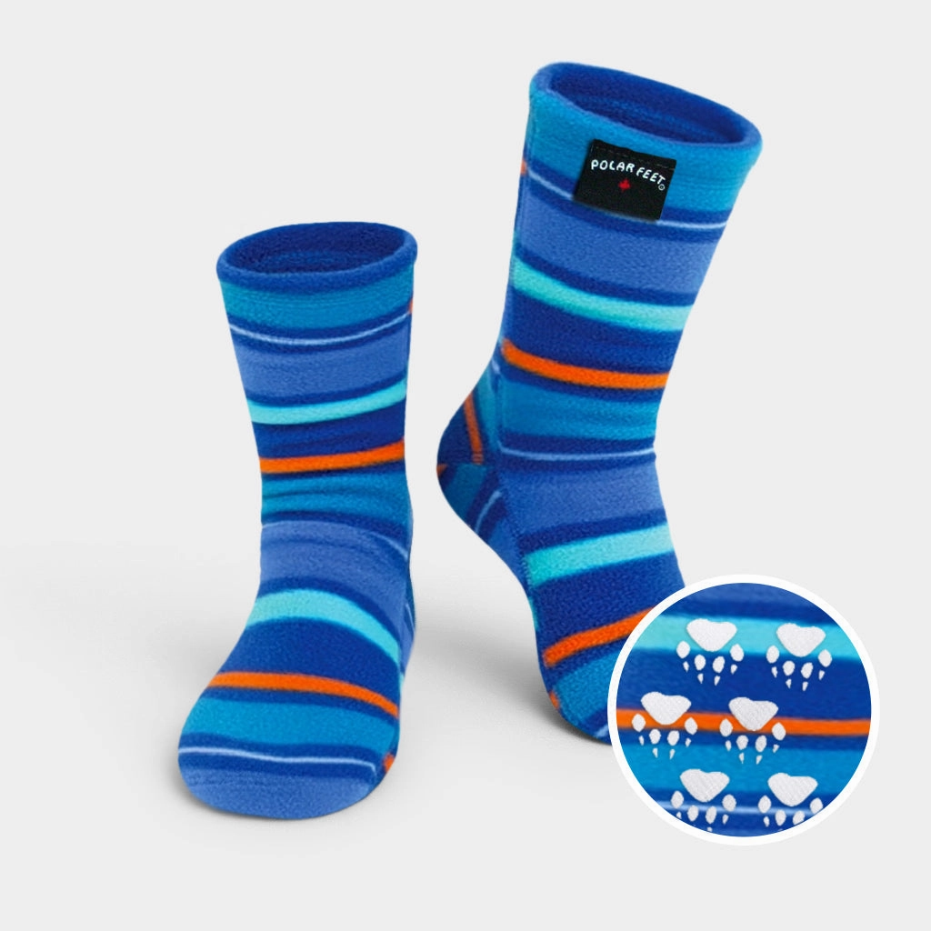 Kids' Nonskid Fleece Socks - Jazz Stripes M.i.a Boots