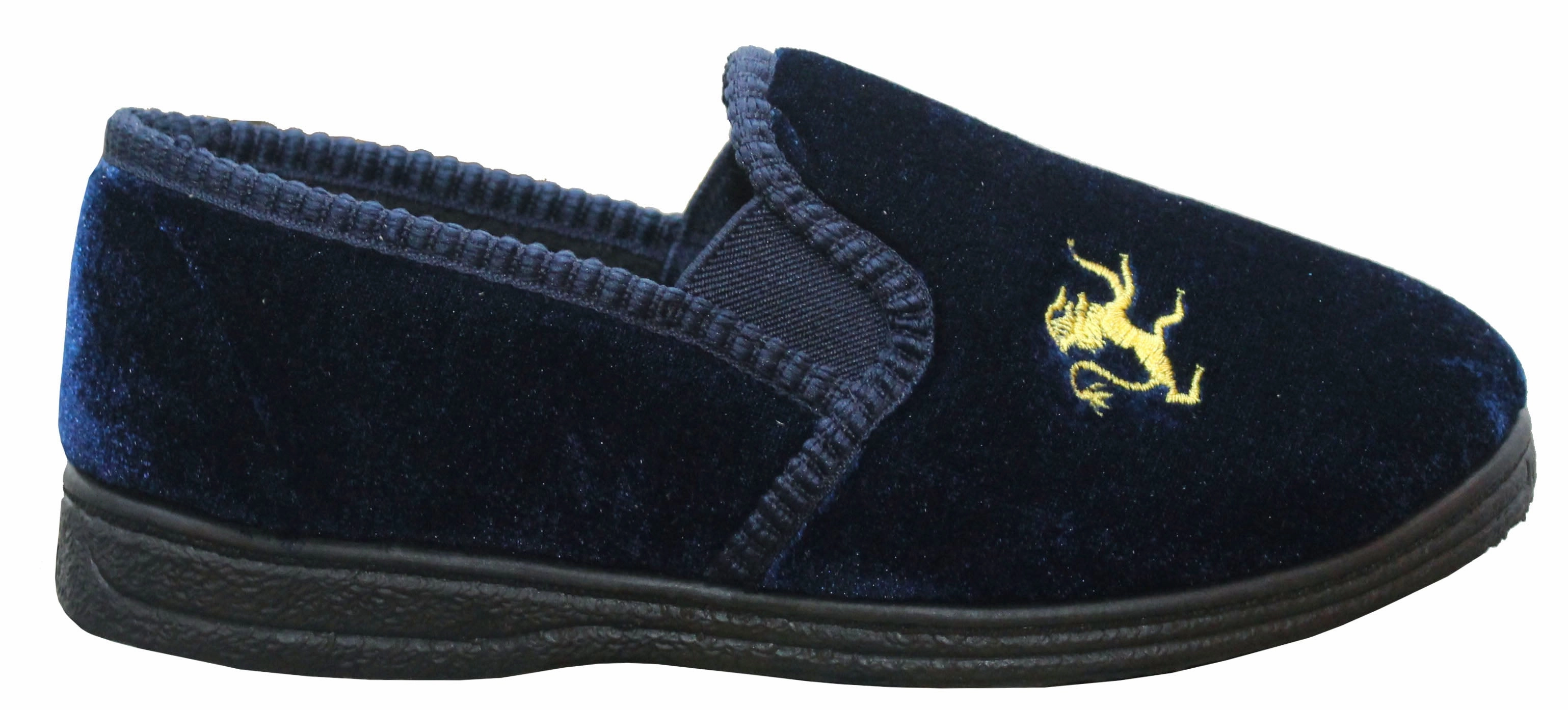 Rubber Sole Slippers Kids Boys Kyle Lion Motif Twin Gusset Slippers