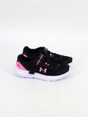 Kids Girl's Brand Logo Printed Running Shoes,Black Running Shoe Tags
