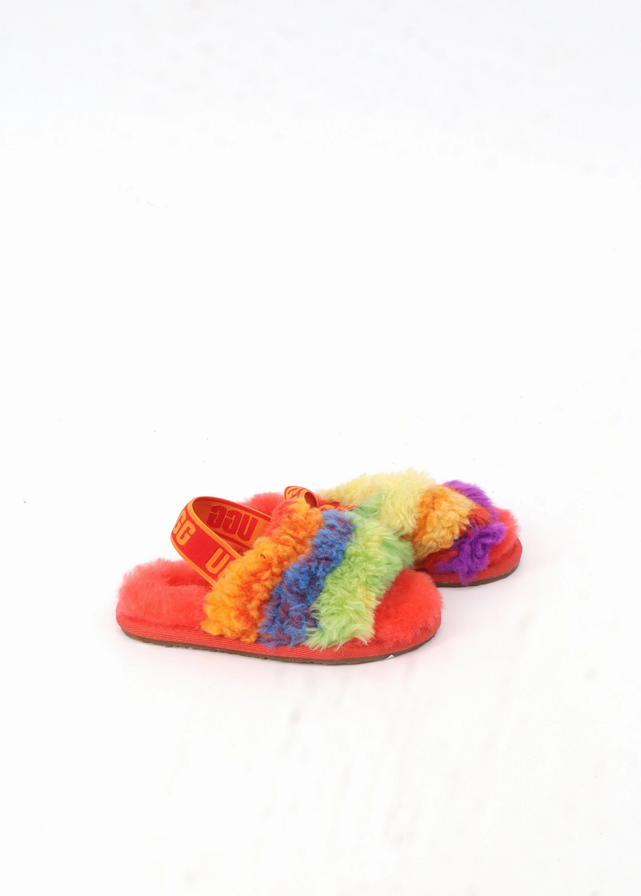 High Plains Sheepskin Slippers Kids Girl's Colorblocked Fur Slippers,Multi