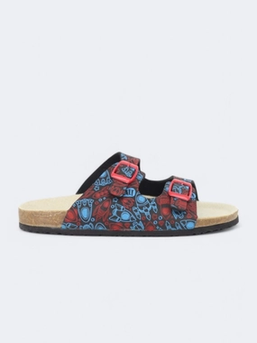 Kids Girl's Graphic Printed Sneakers,Multi Slide Shoes With Fur