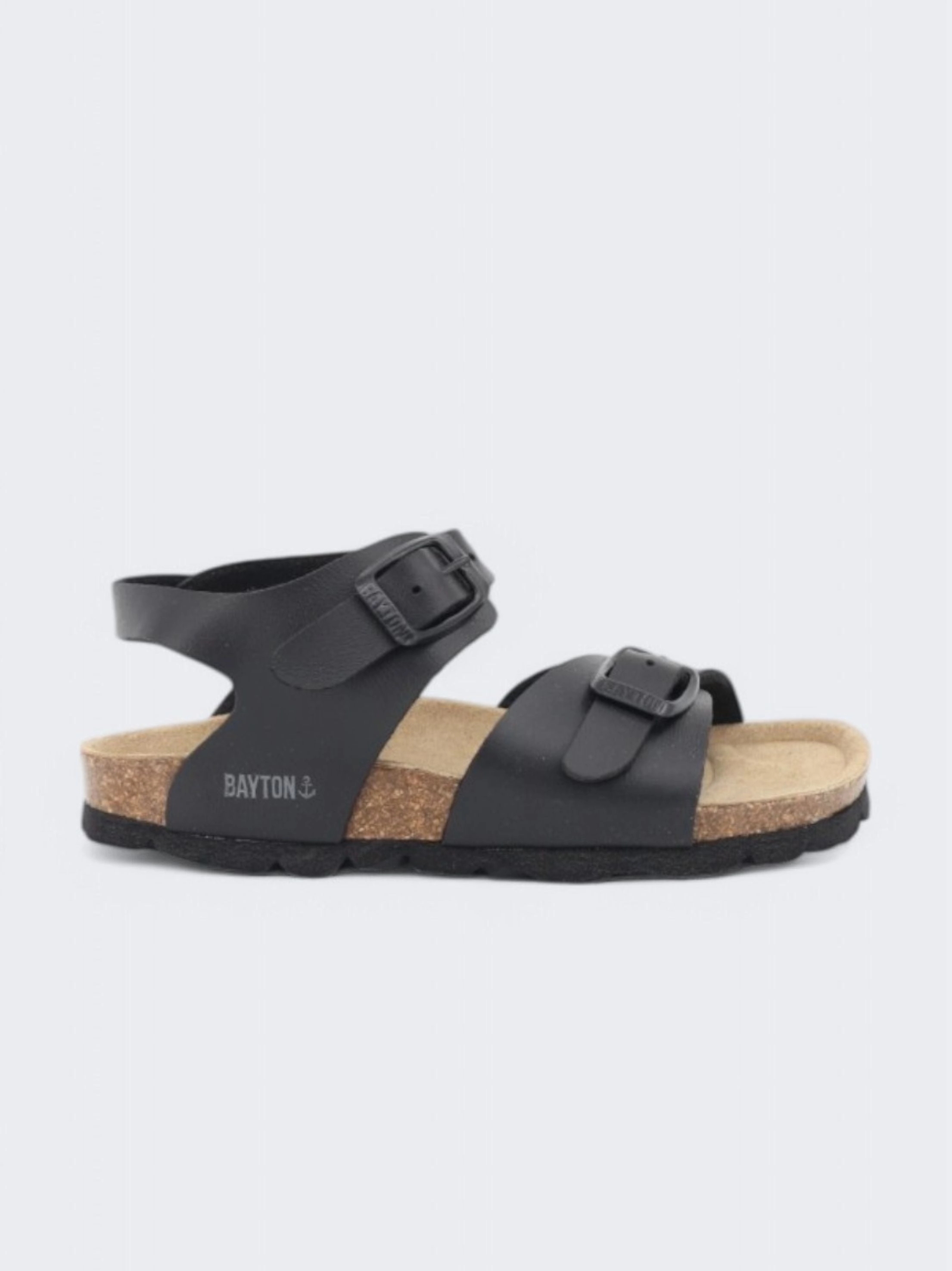 Kids Girl's Plain Sandals,Black Comfy Platform Sandals